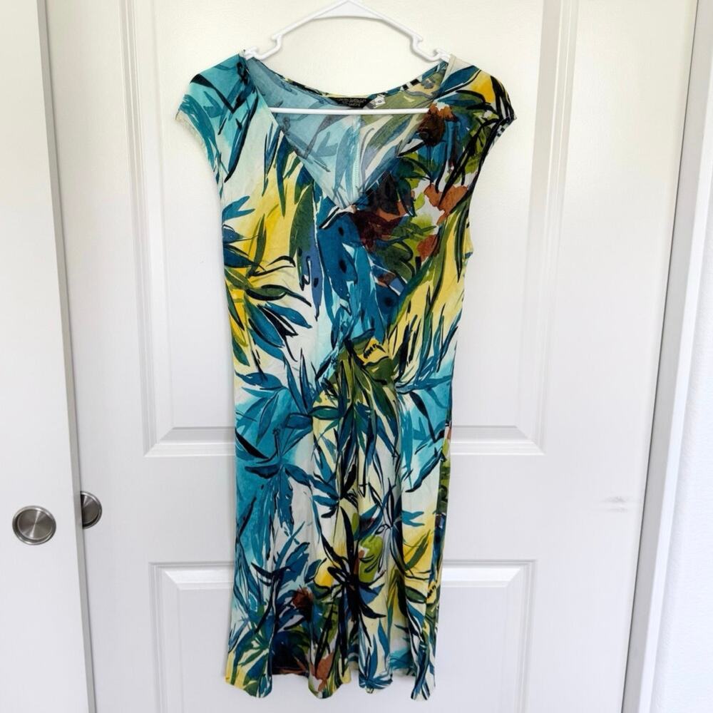 Jams World 50 Years Floral Leaf Print Shift Dress Small